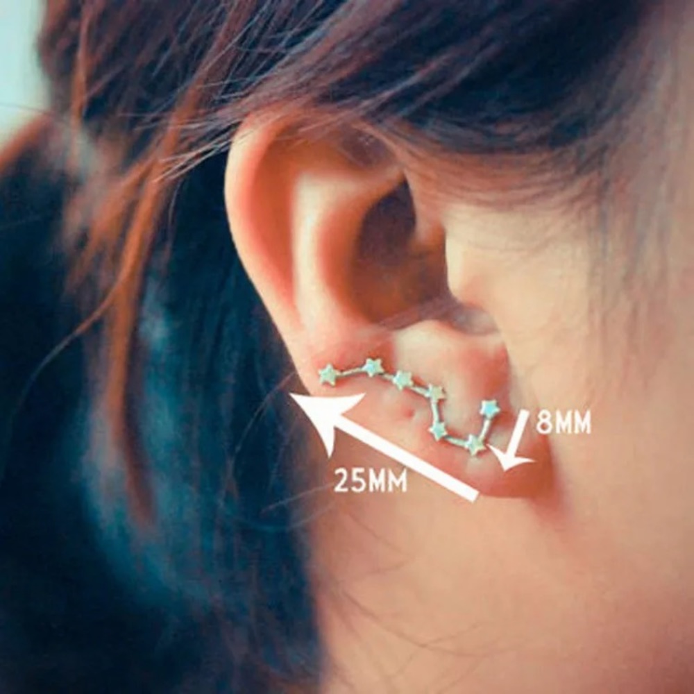 Little Dipper Constellation Ear Climber Earrings - Picture 2 of 6